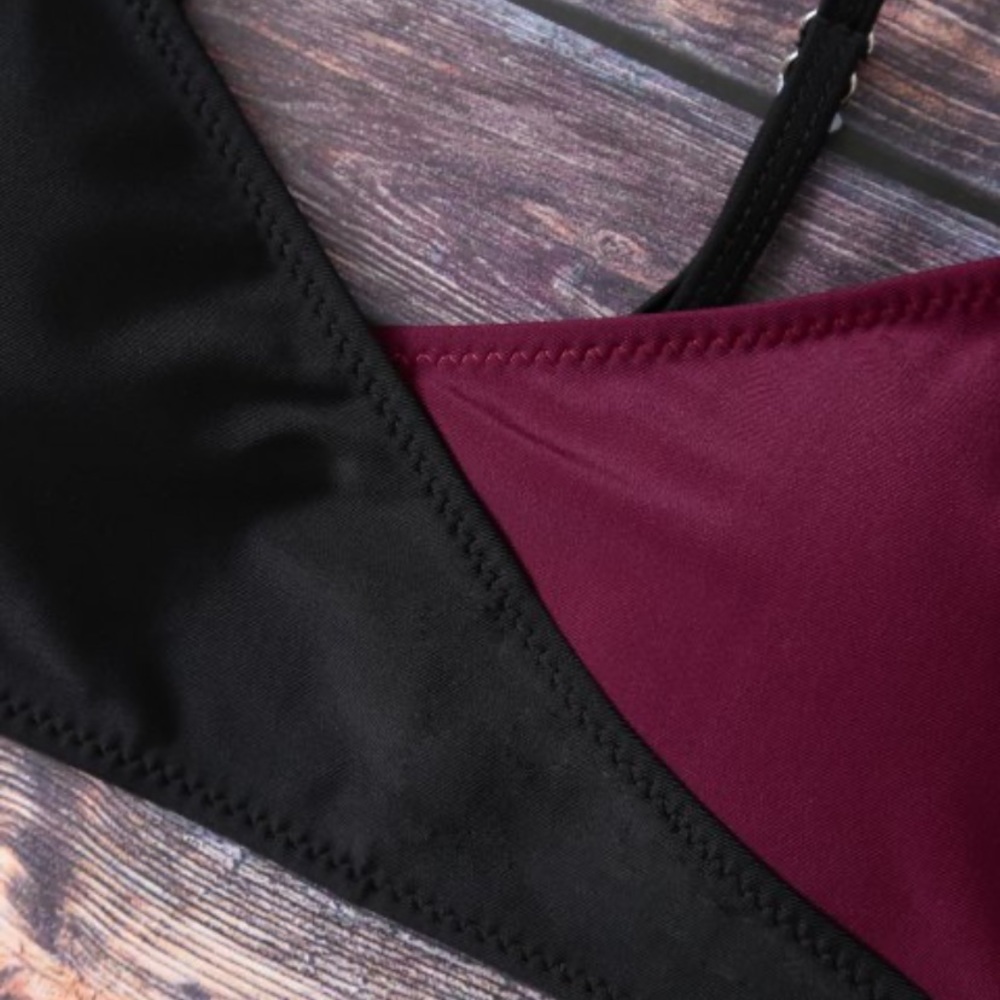 Color Block Wrap Bikini - Picture 3 of 4